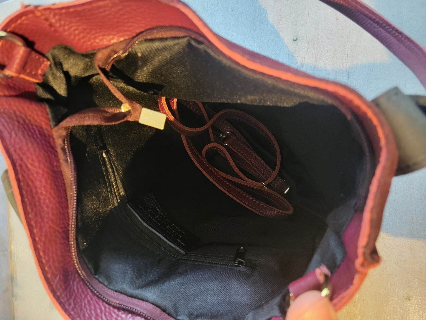 Skinnväska (burgundy)